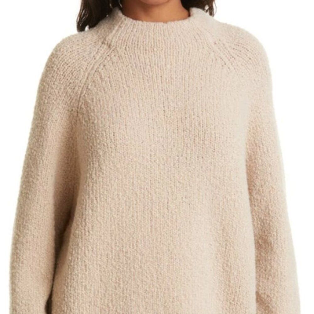Vince Funnel Neck Chunky Wool Blend Sweater In Burlap M - Picture 9 of 9